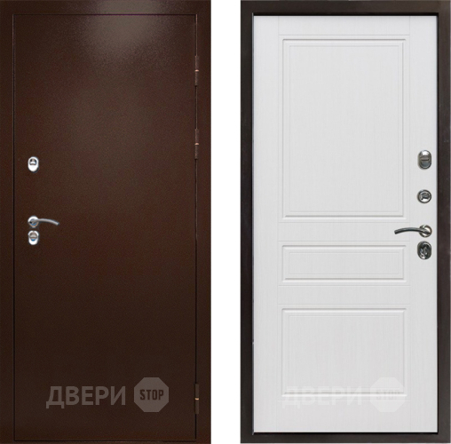 Входная металлическая Дверь Престиж TERMO с терморазрывом Снегирь Медь Классика Белое дерево в Чехове