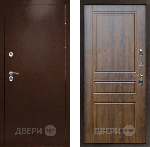 Входная металлическая Дверь Престиж TERMO с терморазрывом Снегирь Медь Классика Дуб в Чехове