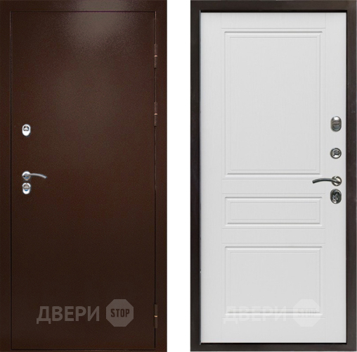 Входная металлическая Дверь Престиж TERMO с терморазрывом Снегирь Медь Классика Лиственница белая в Чехове