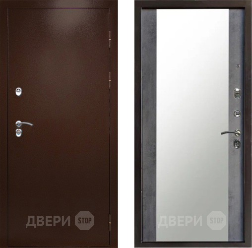 Дверь Престиж TERMO с терморазрывом Снегирь Медь Зеркало Бетон темный в Чехове