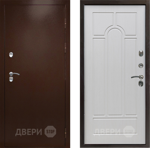 Входная металлическая Дверь Престиж TERMO с терморазрывом Снегирь Медь Арка Лиственница белая в Чехове