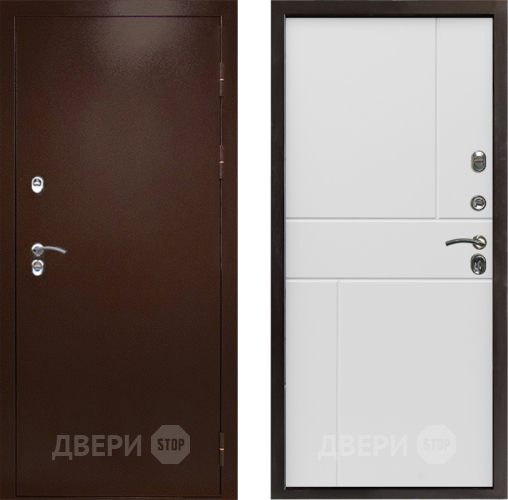Входная металлическая Дверь Престиж TERMO с терморазрывом Снегирь Медь Горизонт Бетон белый в Чехове