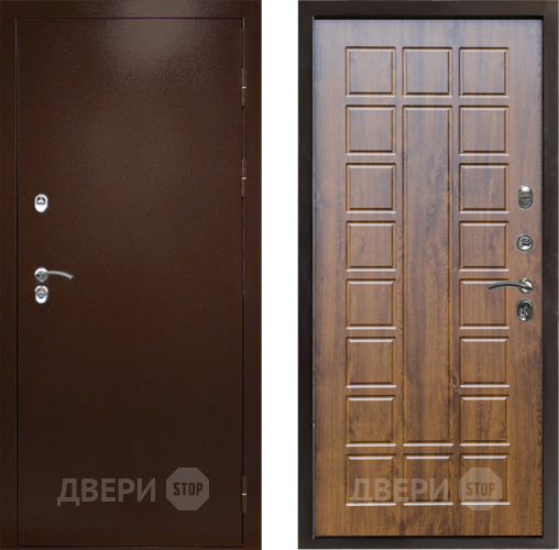 Входная металлическая Дверь Престиж TERMO с терморазрывом Снегирь Медь Престиж Дуб в Чехове
