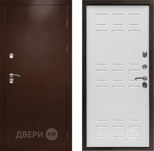 Входная металлическая Дверь Престиж TERMO с терморазрывом Снегирь Медь Спарта Белое дерево в Чехове