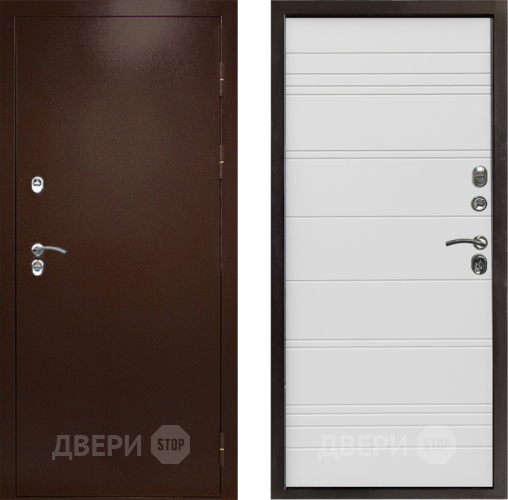 Дверь Престиж TERMO с терморазрывом Снегирь Медь Line Белый в Чехове