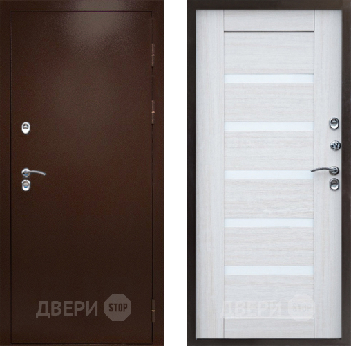 Входная металлическая Дверь Престиж TERMO с терморазрывом Снегирь Медь Царга Лиственница белая в Чехове