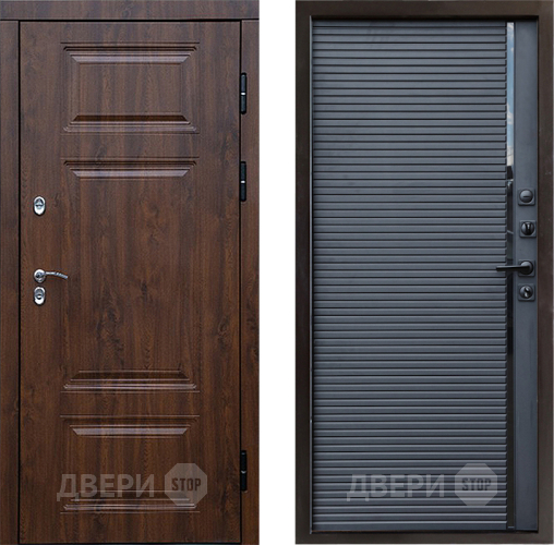 Входная металлическая Дверь Престиж TERMO с терморазрывом Премиум Орех Porte Черный кварц в Чехове