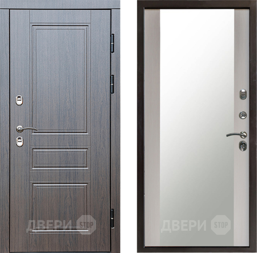 Входная металлическая Дверь Престиж TERMO с терморазрывом Классика Зеркало Лиственница белая в Чехове