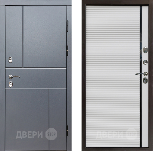 Входная металлическая Дверь Престиж TERMO с терморазрывом Горизонт Грэй Porte Белый в Чехове