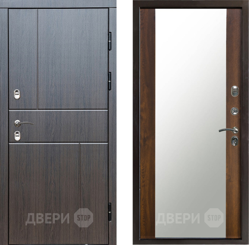 Входная металлическая Дверь Престиж TERMO с терморазрывом Горизонт Венге Зеркало Дуб в Чехове