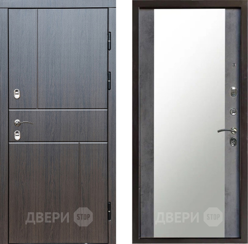 Входная металлическая Дверь Престиж TERMO с терморазрывом Горизонт Венге Зеркало Бетон темный в Чехове