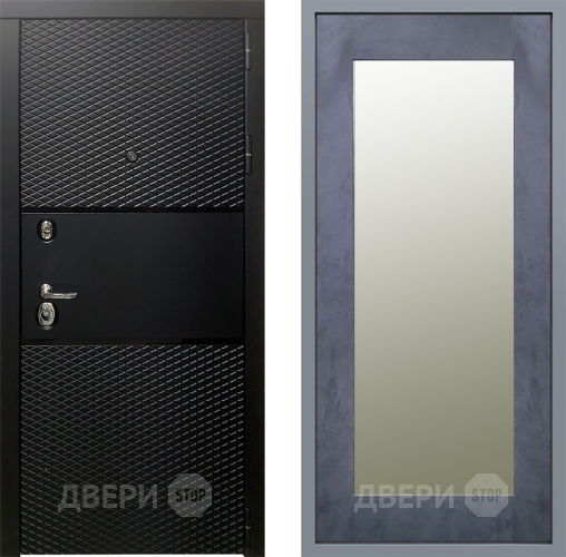 Дверь Заводские двери Тефлон Зеркало Модерн Бетон темный в Чехове