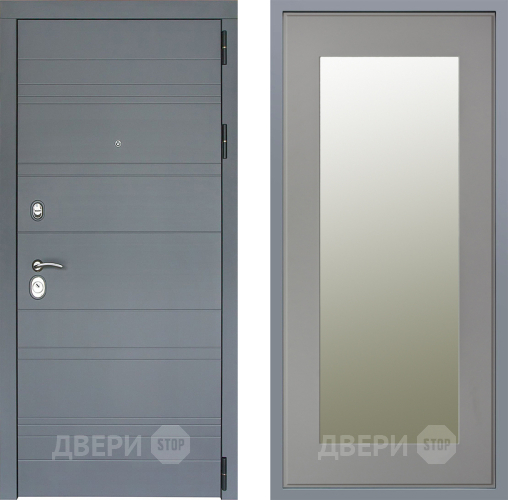 Дверь Заводские двери Лира Софт графит Зеркало Модерн Грей софт в Чехове
