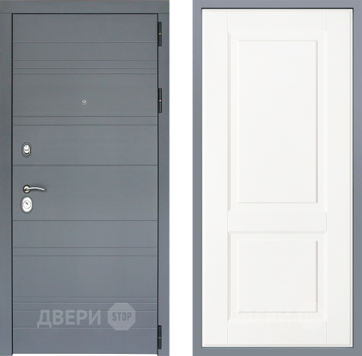Дверь Заводские двери Лира Софт графит Доррен Белый софт в Чехове