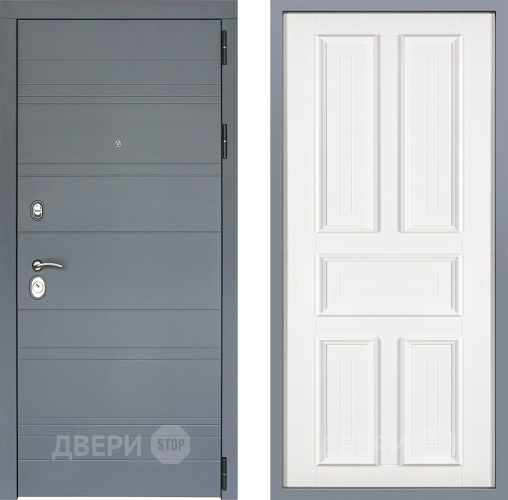 Дверь Заводские двери Лира Софт графит Уругвай Белый софт в Чехове