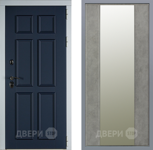 Дверь Заводские двери Стокгольм Зеркало Макси Бетон темный в Чехове