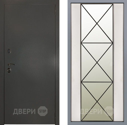 Дверь Заводские двери Эталон 3к антик серебро Зеркало Перфекто Структурное дерево в Чехове