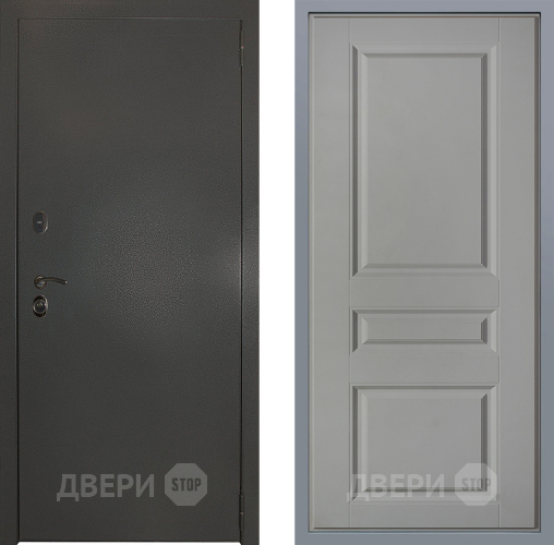 Дверь Заводские двери Эталон 3к антик серебро Стокгольм Грей софт в Чехове