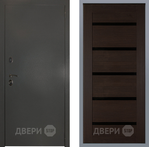 Дверь Заводские двери Эталон 3к антик серебро СБ-1 орех тисненый в Чехове