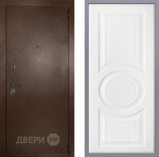 Дверь Заводские двери Эталон 3к антик медь Неаполь Лофт белый в Чехове