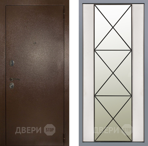 Дверь Заводские двери Эталон 3к антик медь Зеркало Перфекто Структурное дерево в Чехове