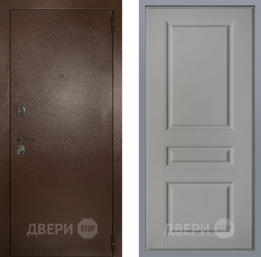 Дверь Заводские двери Эталон 3к антик медь Стокгольм Грей софт в Чехове