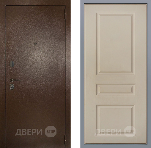 Дверь Заводские двери Эталон 3к антик медь Стокгольм Шампань в Чехове