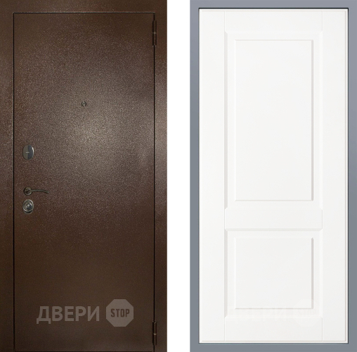 Дверь Заводские двери Эталон 3к антик медь Доррен Белый софт в Чехове