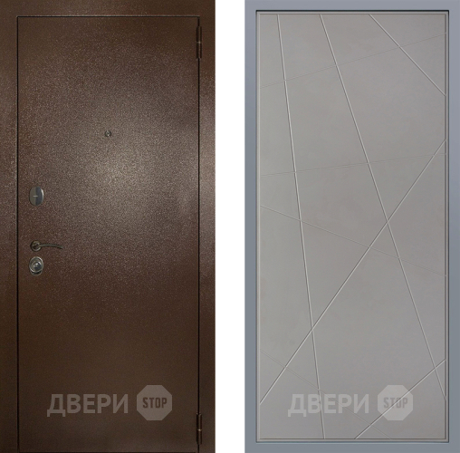 Дверь Заводские двери Эталон 3к антик медь Флитта Грей софт в Чехове