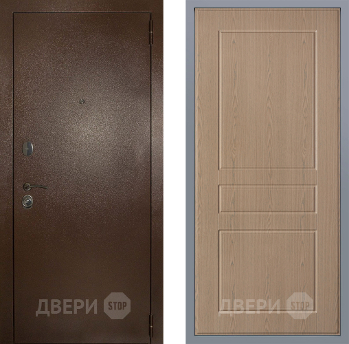 Дверь Заводские двери Эталон 3к антик медь К-2 Беленый дуб в Чехове