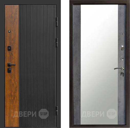 Входная металлическая Дверь Престиж Prestizh Зеркало Бетон темный в Чехове