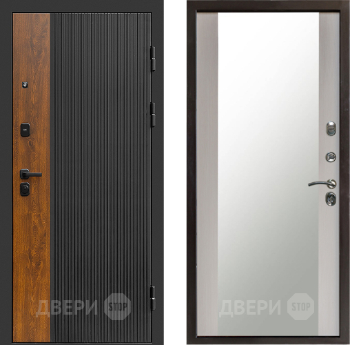 Входная металлическая Дверь Престиж Prestizh Зеркало Лиственница белая в Чехове