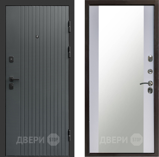 Дверь Престиж Tvist Grey Зеркало Белый софт в Чехове