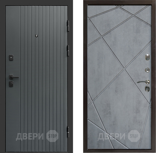 Входная металлическая Дверь Престиж Tvist Grey Лучи Бетон темный в Чехове
