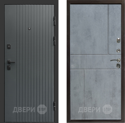 Входная металлическая Дверь Престиж Tvist Grey Горизонт Бетон темный в Чехове