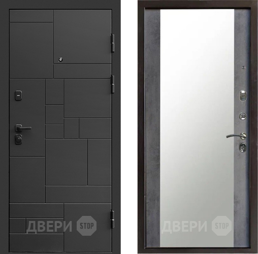 Дверь Престиж Kvadro Зеркало Бетон темный в Чехове