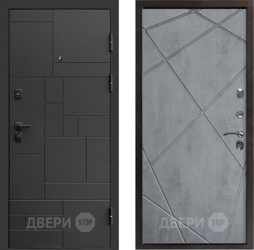 Дверь Престиж Kvadro Лучи Бетон темный в Чехове