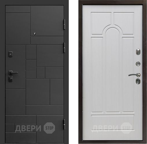 Входная металлическая Дверь Престиж Kvadro Арка Лиственница белая в Чехове