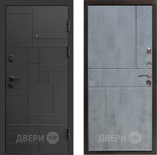Входная металлическая Дверь Престиж Kvadro Горизонт Бетон темный в Чехове