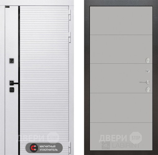 Входная металлическая Дверь Лабиринт (LABIRINT) Royal 13 Грей софт в Чехове