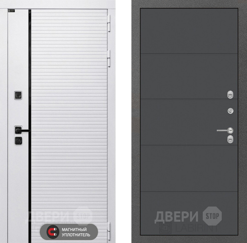 Входная металлическая Дверь Лабиринт (LABIRINT) Royal 13 Графит софт в Чехове