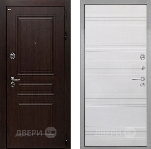Входная металлическая Дверь Интекрон (INTECRON) Брайтон Тиковое Дерево ФЛ-316 Белый ясень в Чехове