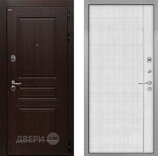Входная металлическая Дверь Интекрон (INTECRON) Брайтон Тиковое Дерево В-07 с молдингом Лофт белый в Чехове