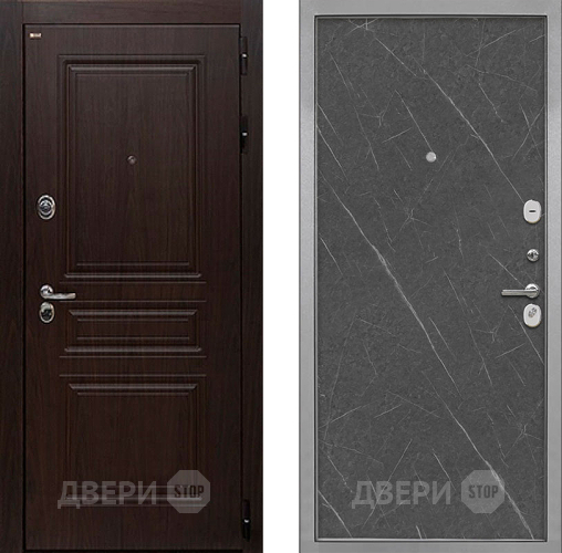 Дверь Интекрон (INTECRON) Брайтон Тиковое Дерево Гладкая Гранит лава оникс в Чехове