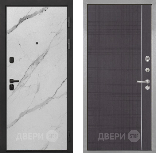 Дверь Интекрон (INTECRON) Профит Black Мрамор Арктик В-07 с молдингом Венге в Чехове