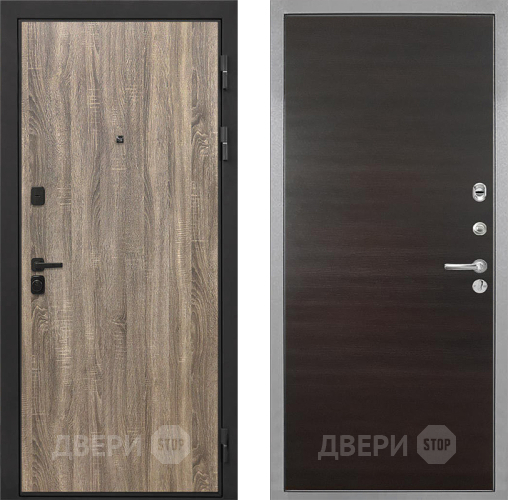 Входная металлическая Дверь Интекрон (INTECRON) Профит Black Дуб Турин Гладкая Эковенге поперечный в Чехове