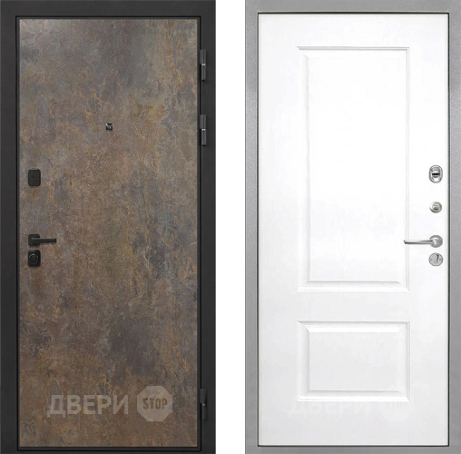 Входная металлическая Дверь Интекрон (INTECRON) Профит Black Гранж Альба Роял Вуд белый в Чехове