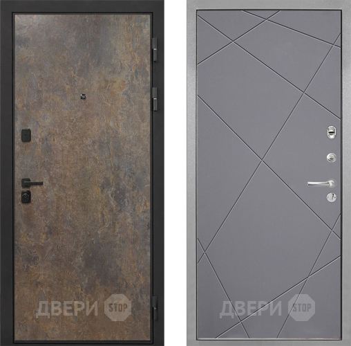 Дверь Интекрон (INTECRON) Профит Black Гранж Лучи-М Графит софт в Чехове