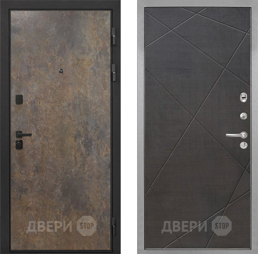 Входная металлическая Дверь Интекрон (INTECRON) Профит Black Гранж Лучи-М Венге распил кофе в Чехове