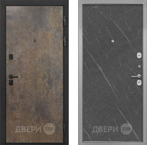 Входная металлическая Дверь Интекрон (INTECRON) Профит Black Гранж Гладкая Гранит лава оникс в Чехове